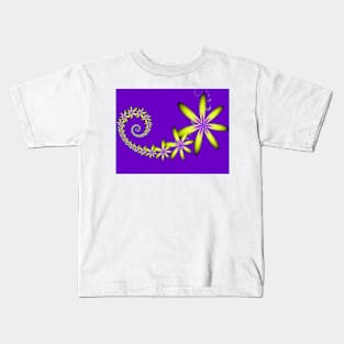 yellow fractal flowers Kids T-Shirt